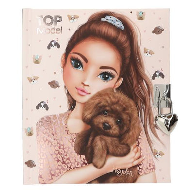 TopModel Diary With Padlock Puppy Motif