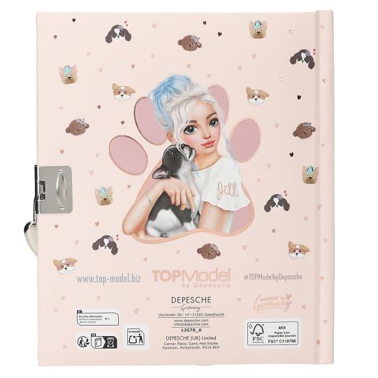 TopModel Diary With Padlock Puppy Motif
