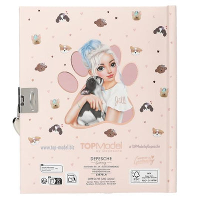 TopModel Diary With Padlock Puppy Motif