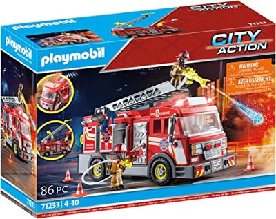 Playmobil City Action 71233 Fire Truck With Flashing Light