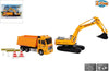 Kids Globe Die Cast Dump Truck And Excavator With Accessories