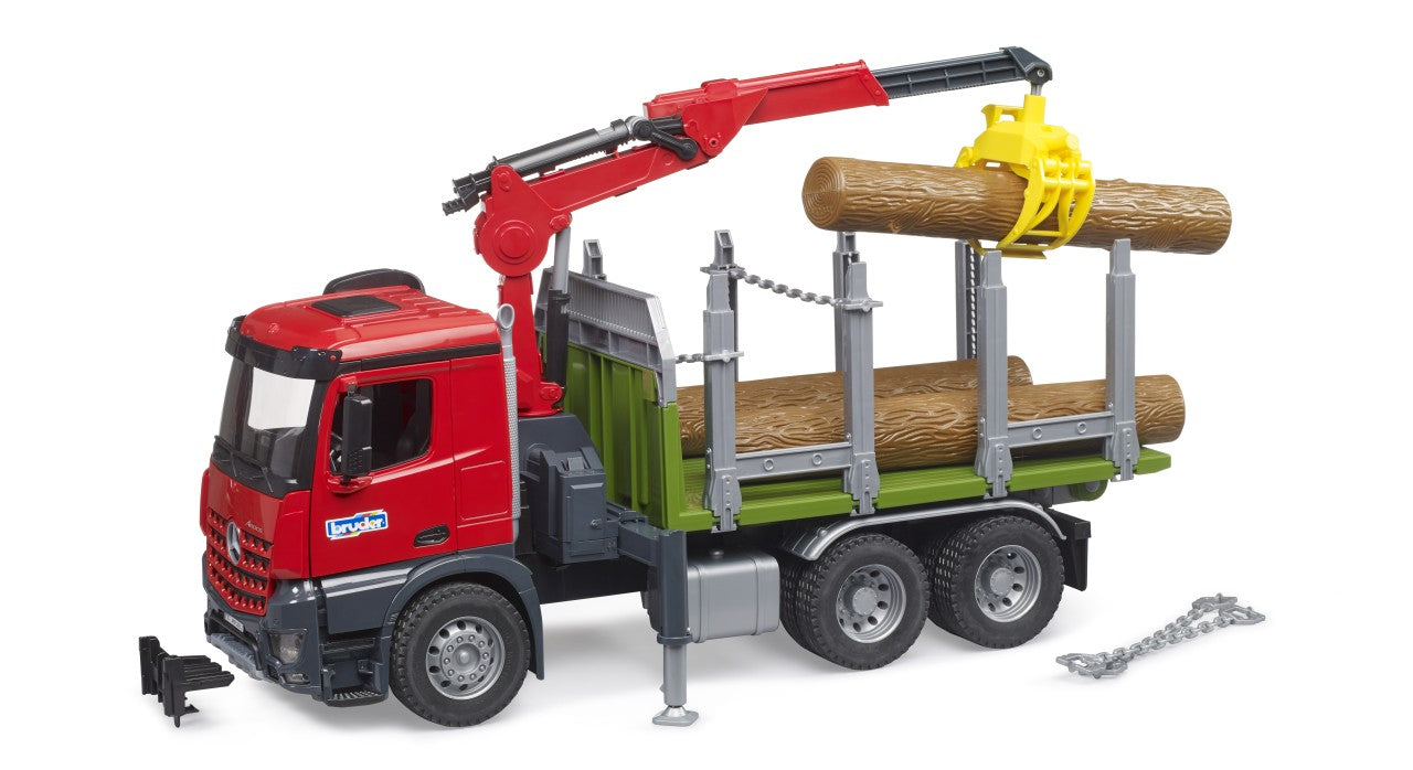 Bruder MB Acros Timber Truck With Crane And Logs