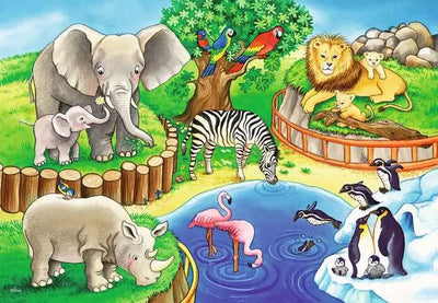 Ravensburger Animals In The Zoo 2 x 12pc Jigsaw Puzzle