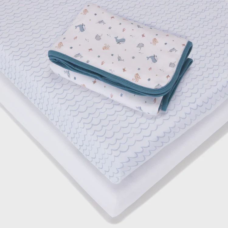 Baby Elegance Under The Sea 4pc Crib Bedding Set 45cm x 95cm