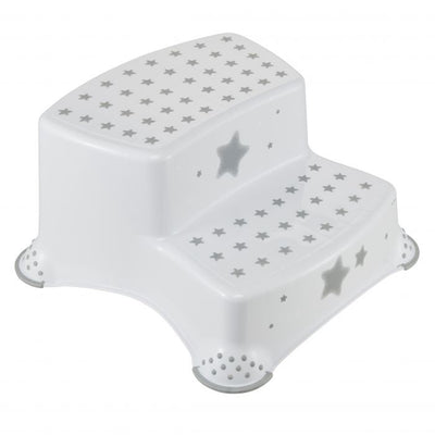 Keeper Double Step Stool White / Grey Stars