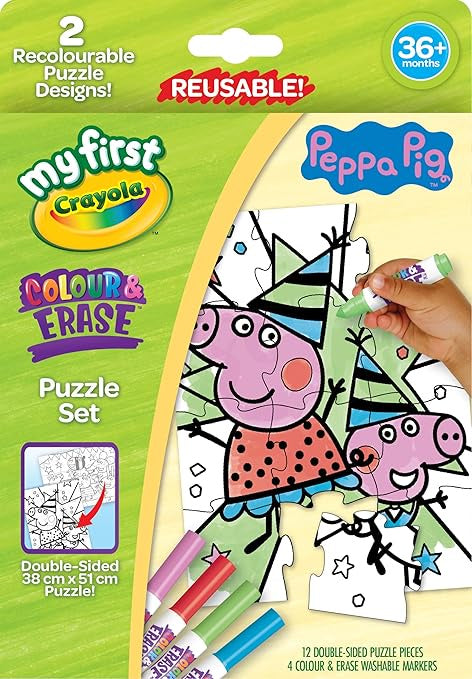 Crayola Peppa Pig My First Colour And Erase Puzzle Set