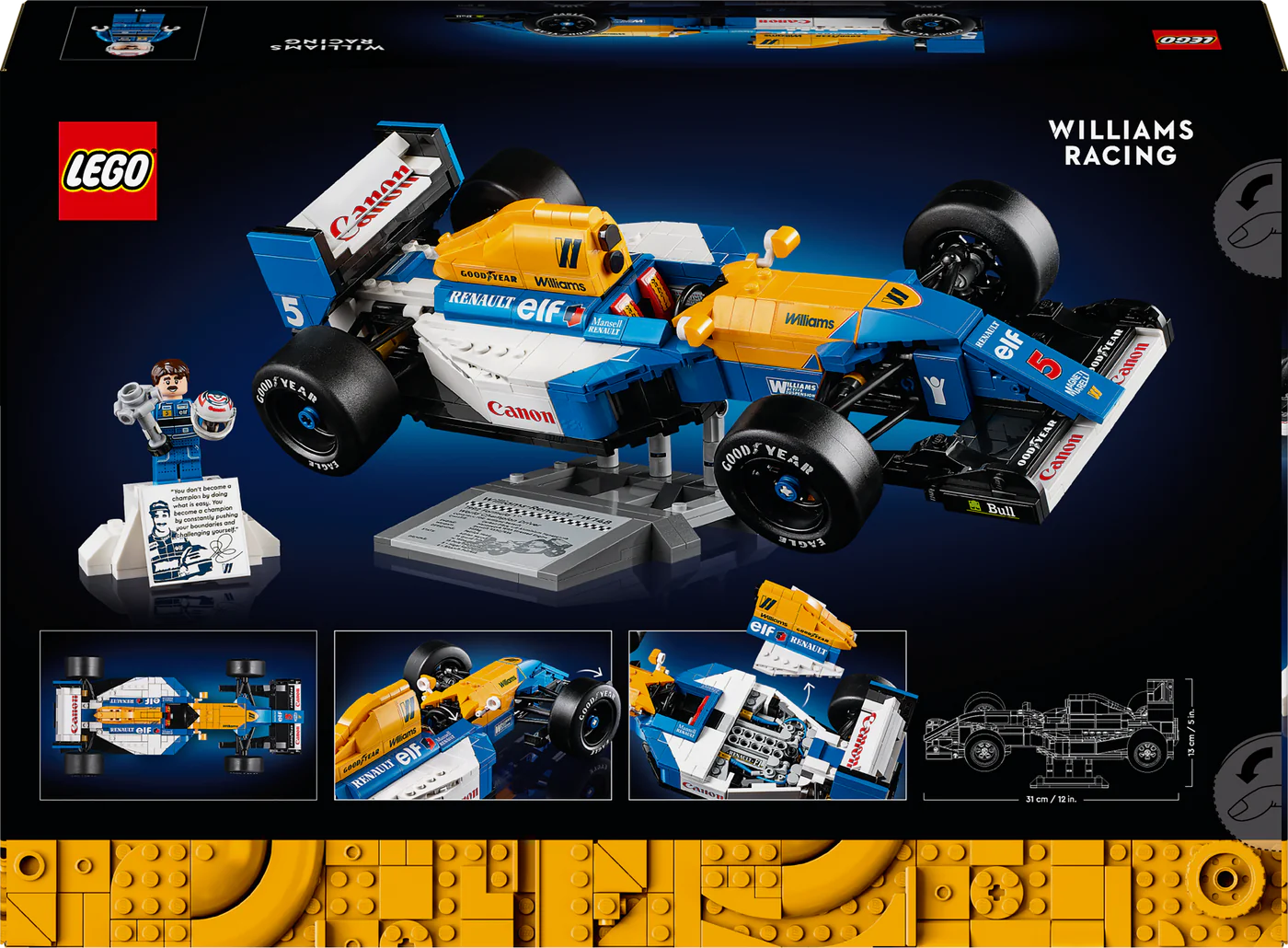 Lego Icons 10353 Williams Racing FW14B And Nigel Mansell Set