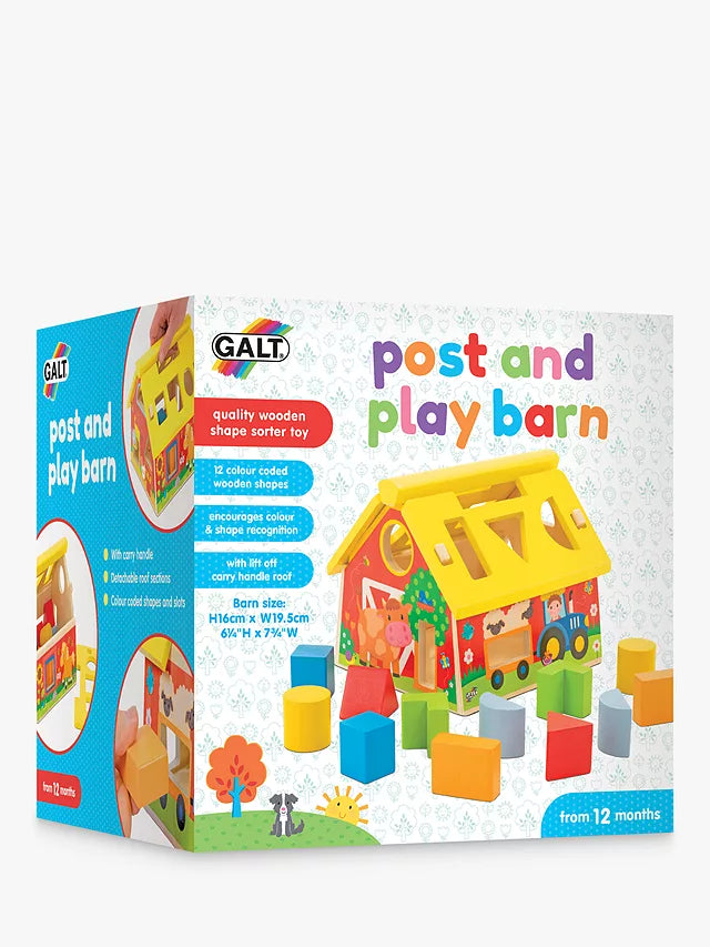 Galt post And Play Barn Wooden Shape Sorter
