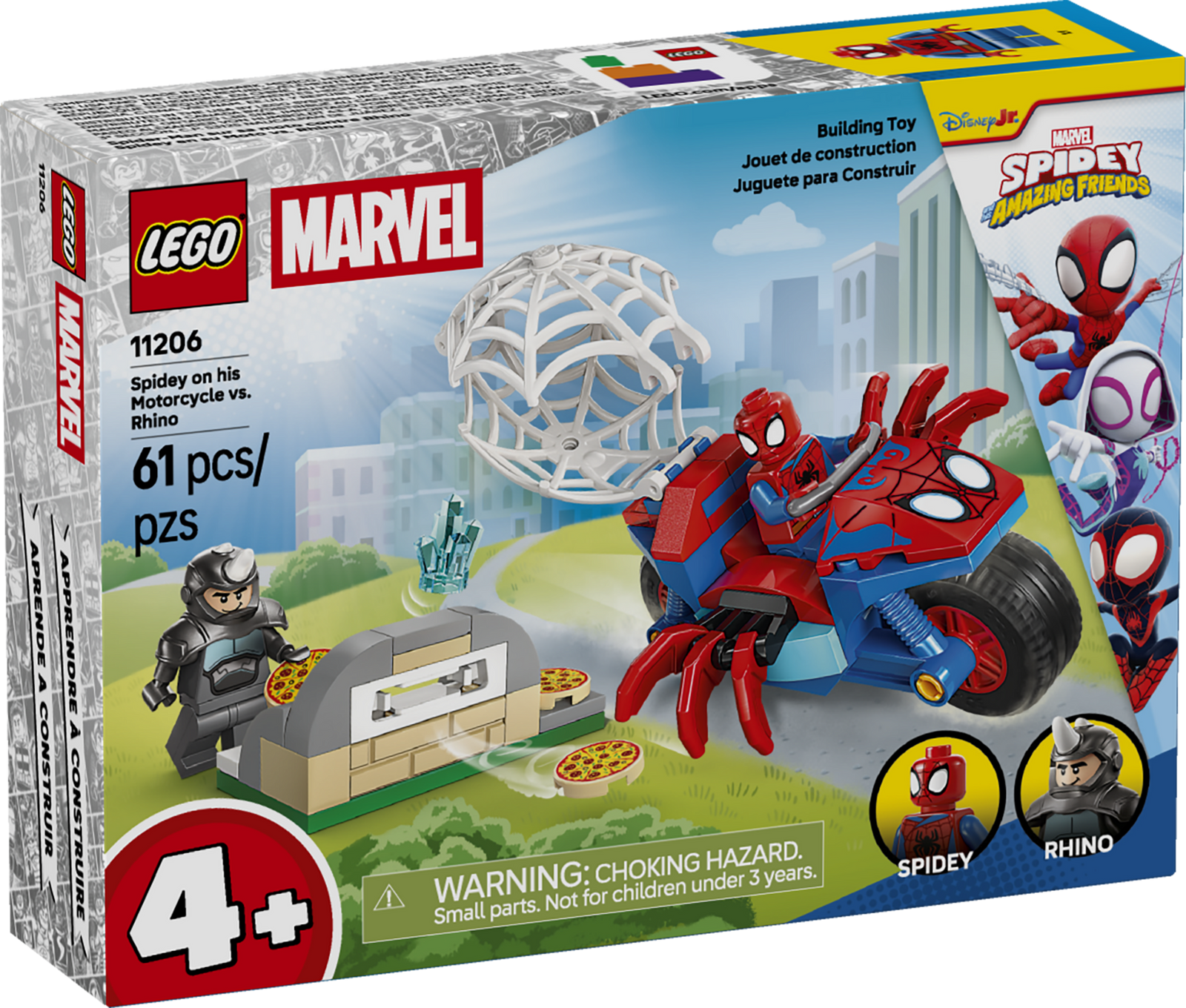 Lego Marvel 11206 Spidey On His Motorcycle vs Rhino