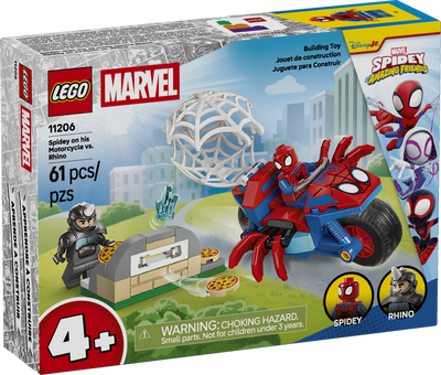 Lego Marvel 11206 Spidey On His Motorcycle vs Rhino