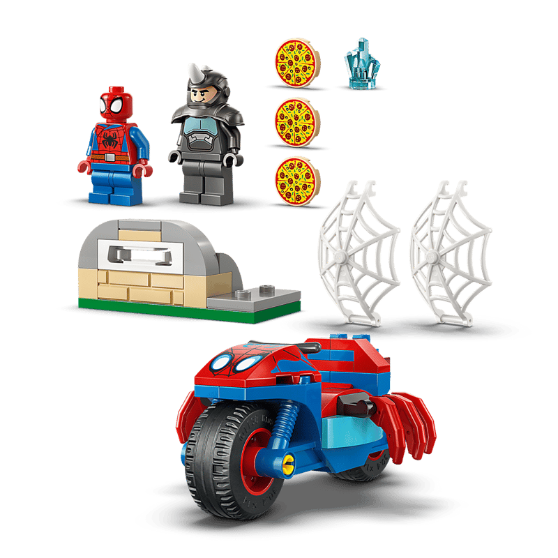 Lego Marvel 11206 Spidey On His Motorcycle vs Rhino