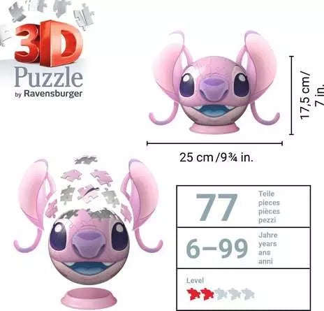 Disney Stitch 17.5cm 3D Jigsaw Puzzle Angel With Ears