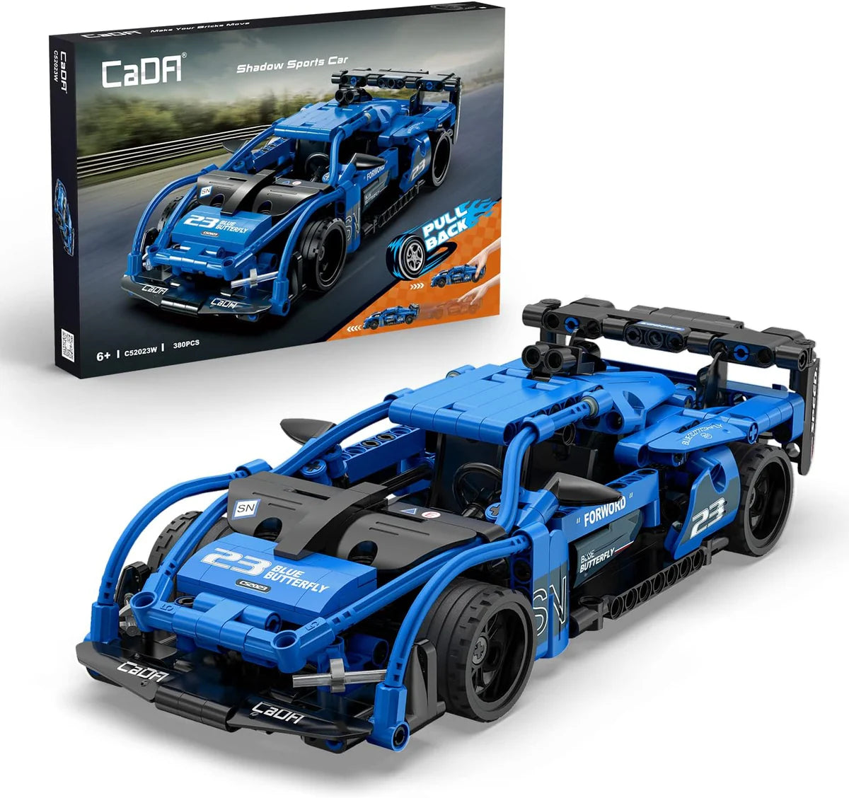CaDa Shadow Sports Racing Car With Pull Back Function Construction Set 308pc