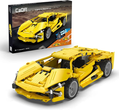 CaDA Pull Back Lightning Sports Car 357pc Construction Set 1:18
