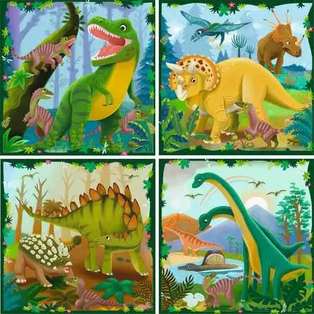 Ravensburger Puzzle Up  4 In A Box Dinosaurs Jigsaw Puzzle