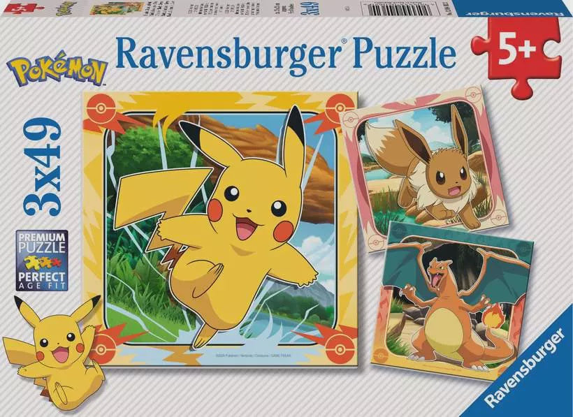 Pokemon 3 x 49pc Jigsaw Puzzles