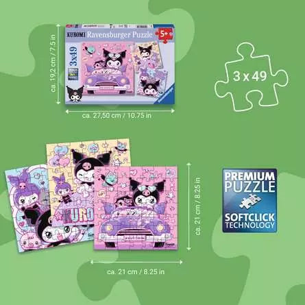 Ravensburger Kuromi On Tour 3 x 49pc Jigsaw Puzzle
