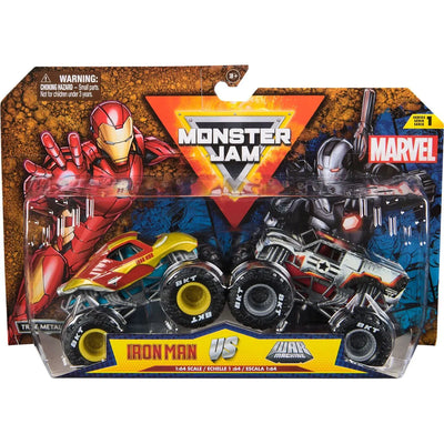 Monster Jam Marvel Iron Man vs War Machine Twin Pack 1:64