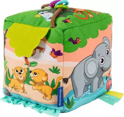 Play Roll And Play Sound Cube Infant Soft Toy Wild Animals