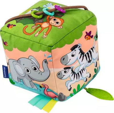 Play Roll And Play Sound Cube Infant Soft Toy Wild Animals