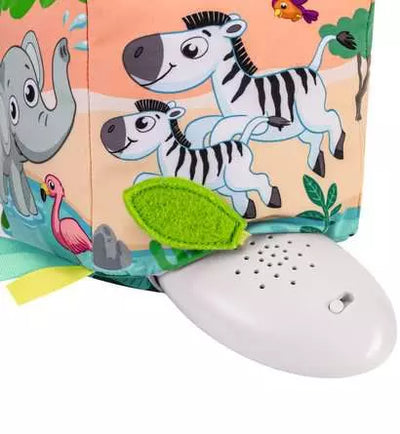 Play Roll And Play Sound Cube Infant Soft Toy Wild Animals