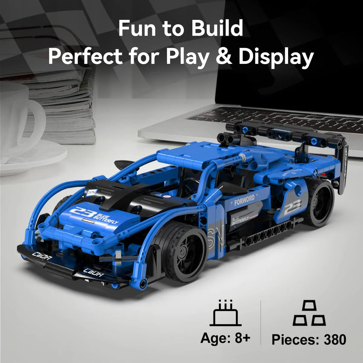 CaDa Shadow Sports Racing Car With Pull Back Function Construction Set 308pc