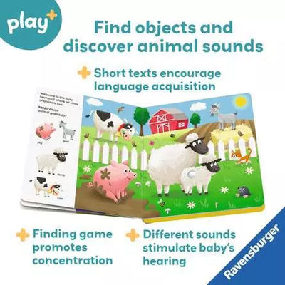 Play Shhh Who's There Baby Animals Infant Book 12m+