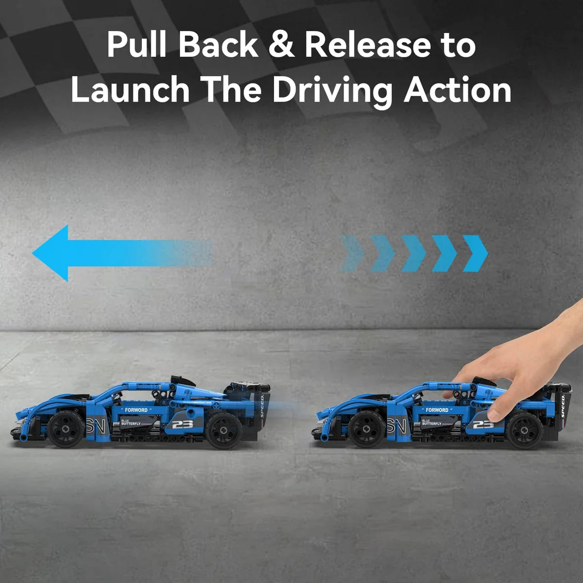 CaDa Shadow Sports Racing Car With Pull Back Function Construction Set 308pc