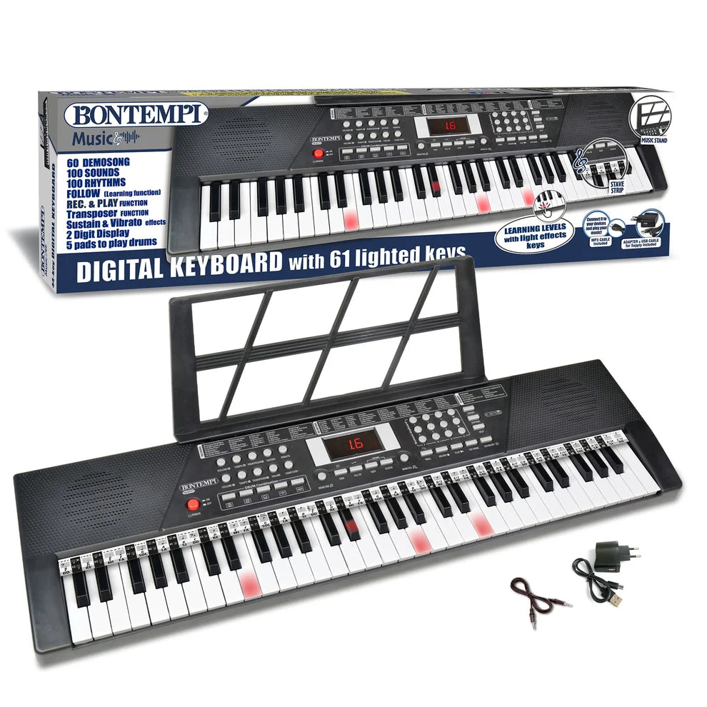 Bontempi Digital Keyboard With 61 Lighted Keys