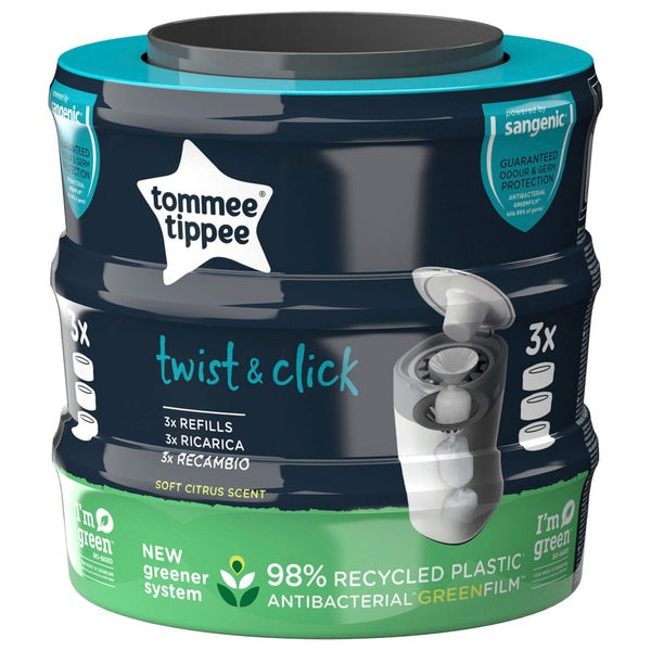 Tommee Tippee Twist And Click Nappy Bin Refills x 3