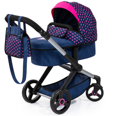 Bayer Xeo Dolls Pram / Travel System Pink Hearts