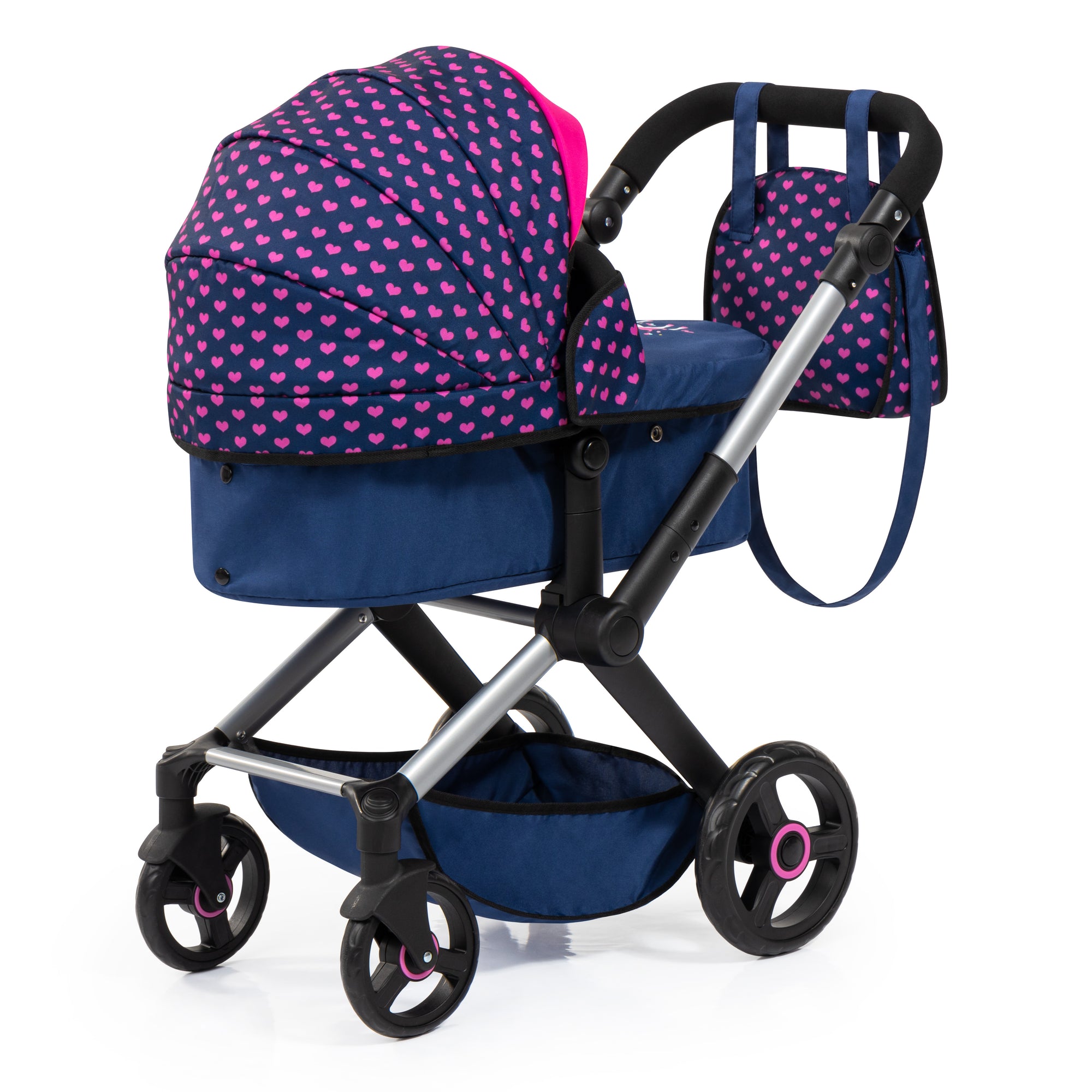 Bayer Xeo Dolls Pram / Travel System Pink Hearts