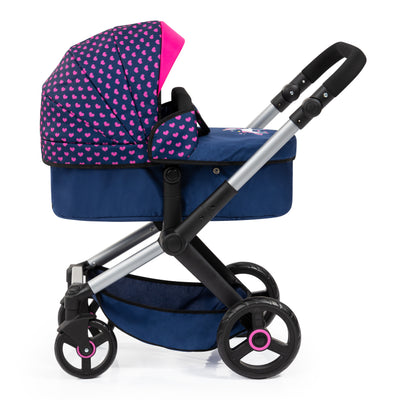 Bayer Xeo Dolls Pram / Travel System Pink Hearts