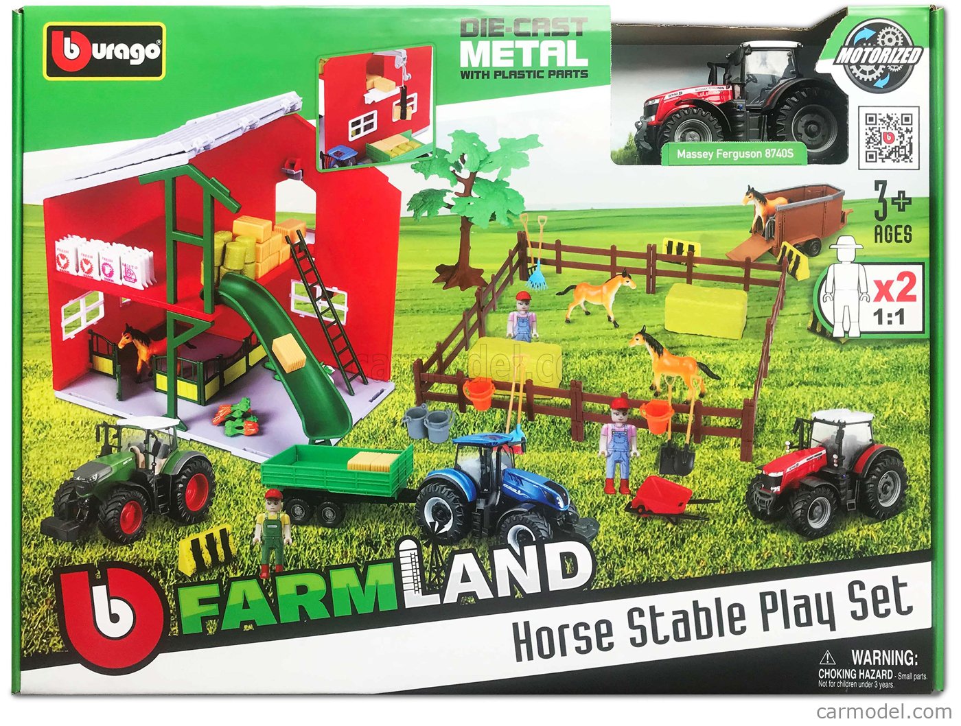 Burago Farmland Horse Stable Playset