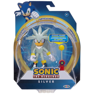 Sonic The Hedgehog 4" Figure With Accessory Silver