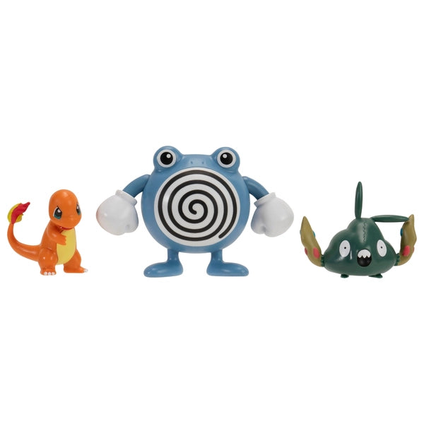 Pokemon Battle Figure 3 Pack Charmander / Poliwhirl  / Trubbish