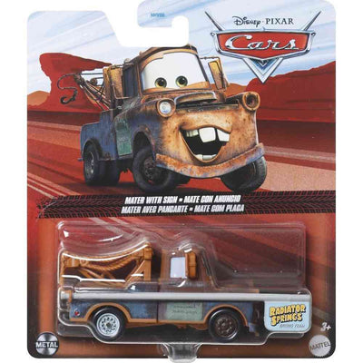 Disney Cars Die Cast Vehicle Mater With Sign