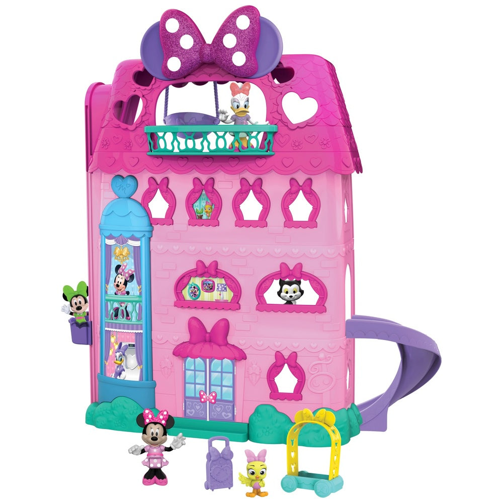 Disney Minnie Mouse Bow Tel Hotel Dollhouse Playset