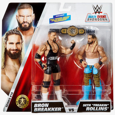 WWE Main Event Showdown Wrestling Figure Twin Pack Bron Breakker And Seth "Freakin Rollins"