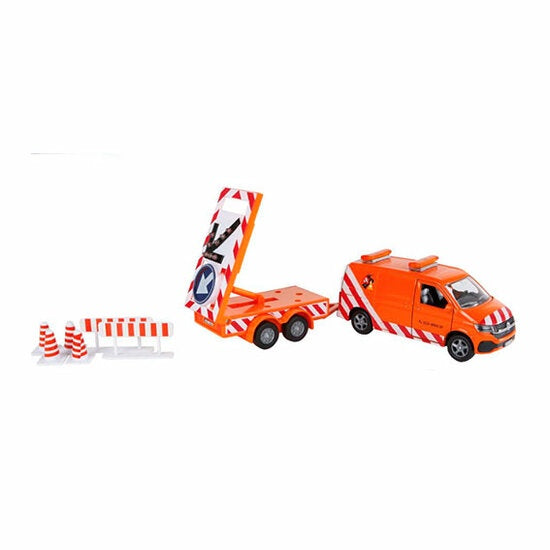 Kids Globe Roadwork Van With Trailer And Accessories 1:32