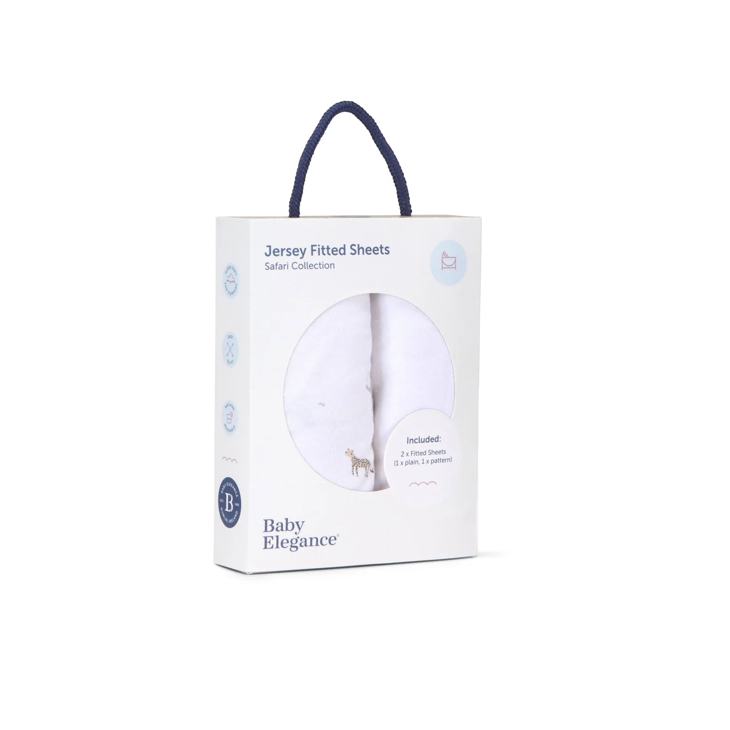 Baby Elegance Safari Collection Jersey Fitted Crib Sheets 95cm x 45cm