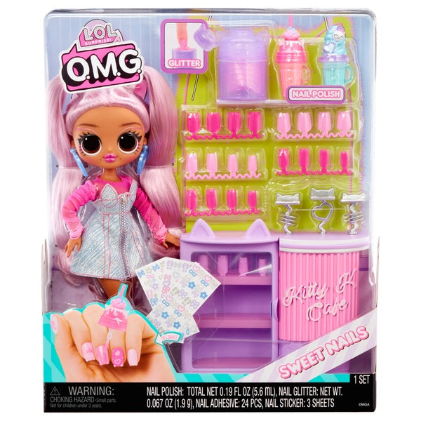 LOL Surprise! OMG Sweet Nails Doll Kitty K Cafe Set