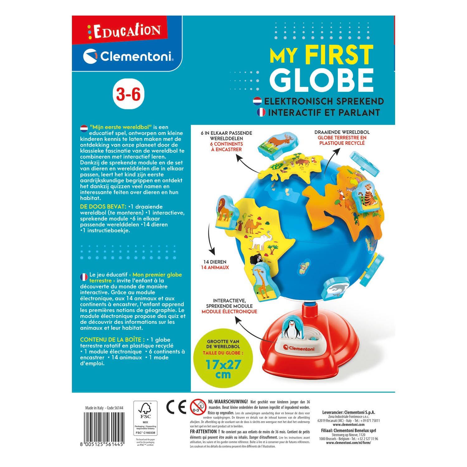 Clementoni - Educational Talking Globe - Explore the World 