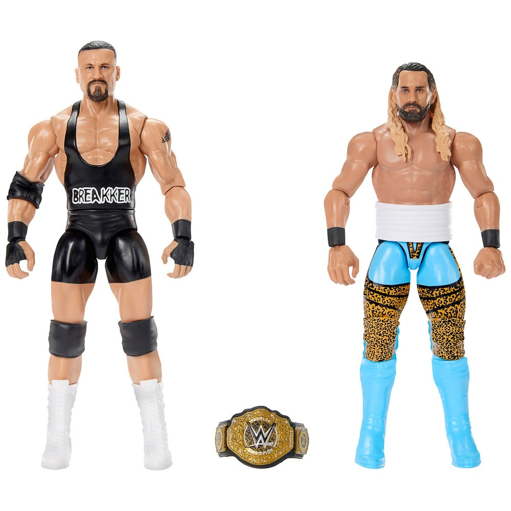 WWE Main Event Showdown Wrestling Figure Twin Pack Bron Breakker And Seth "Freakin Rollins"