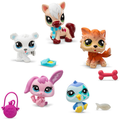 Littlest Pet Shop Winter Beasties 5 Figure Collector Set With Accessories