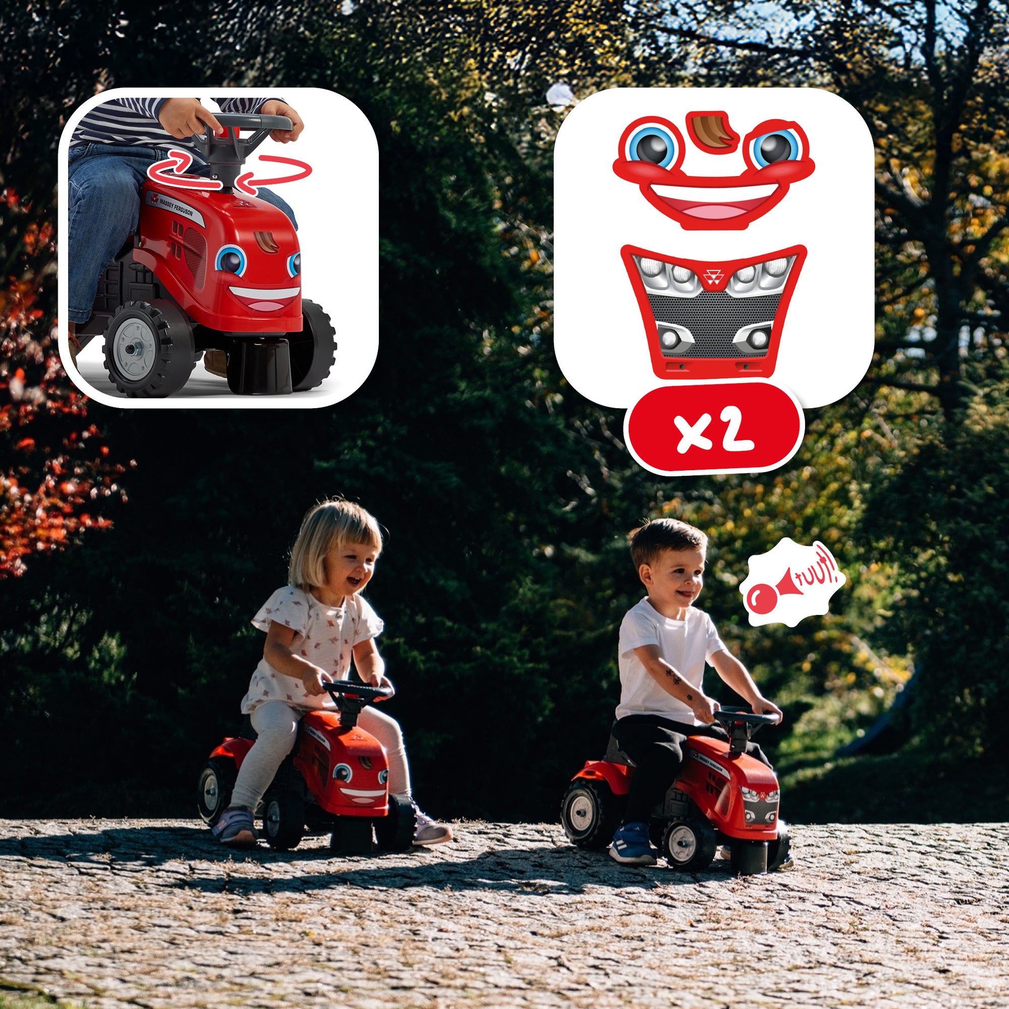 Massey Ferguson Baby Massey Fergie Ride On Tractor And Trailer