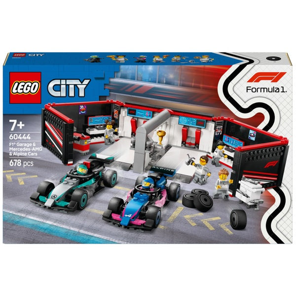 Lego City 60444 F1 Garage And AMG Mercedes And Alpine Cars