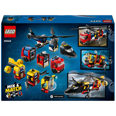 Lego City 60462 Helicopter, Fire Engine And Submarine Remix Kit