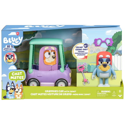 Bluey Chat Mates Grannies Car With Janet Figure