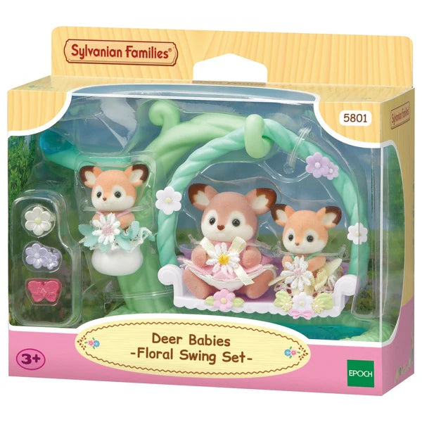 Sylvanian Families Deer Babies Floral Swing Set